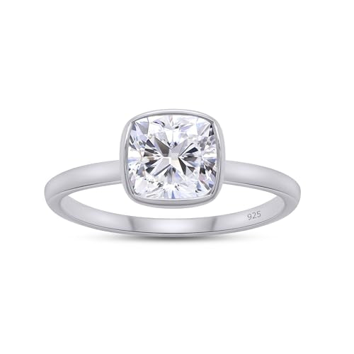 Load image into Gallery viewer, Multi Shape Lab Created Moissanite Diamond Bezel Set Solitaire Engagement Ring In 14K Gold Over 925 Sterling Silver Jewelry
