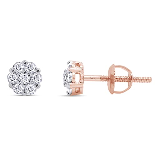 
                      
                        1.50 Carat Lab Created Moissanite Diamond Flower Cluster Stud Earrings In 14K Solid Gold
                      
                    