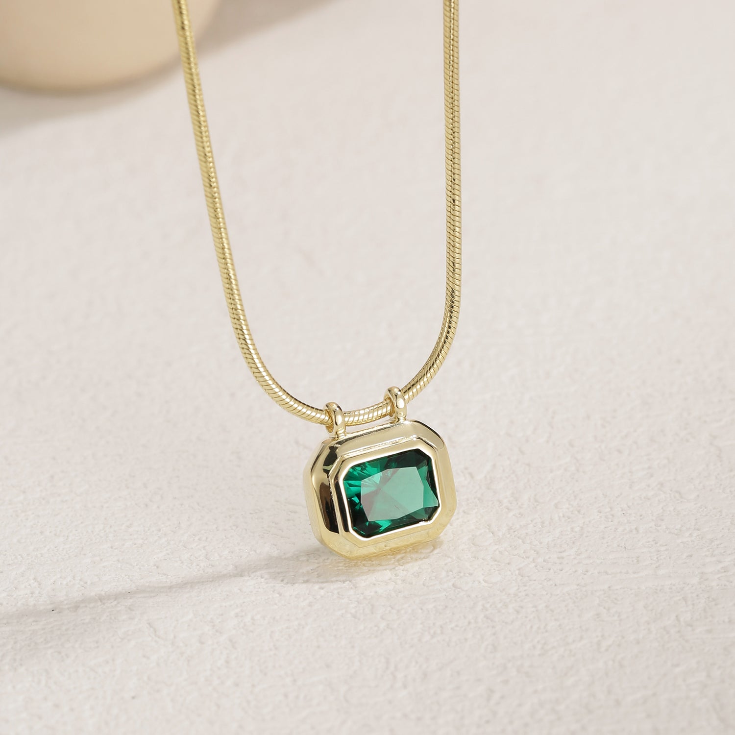 Jai Emerald Solitaire Pendant Necklace