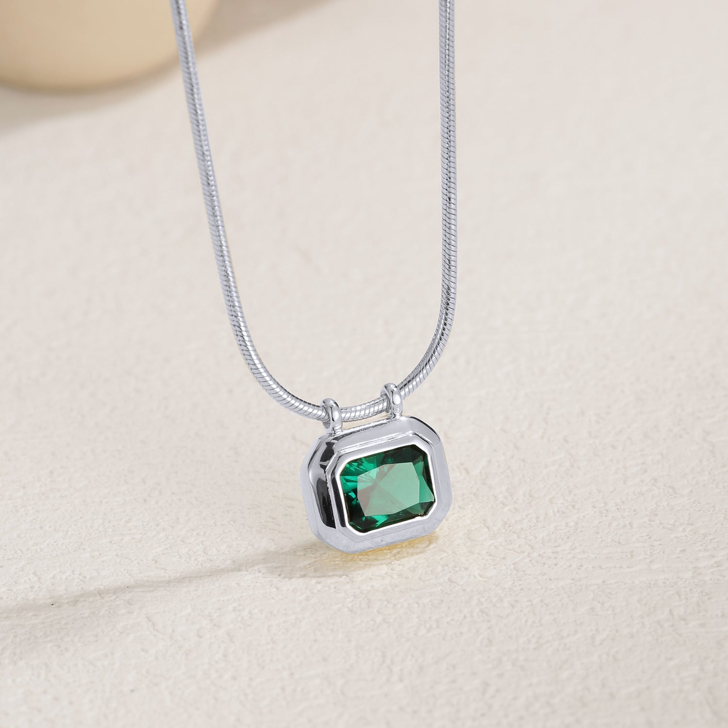 Jai Emerald Solitaire Pendant Necklace