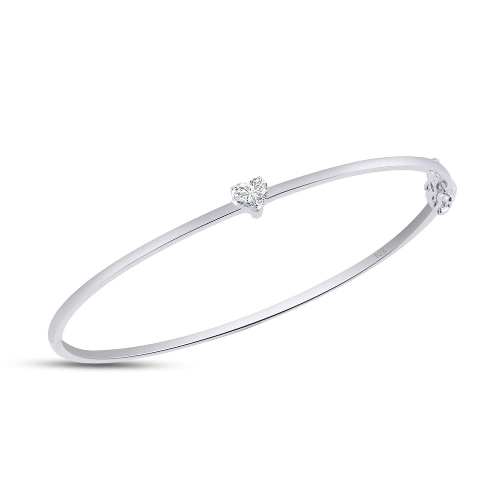 
                      
                        1/2 Carat Heart Shape Lab Created Moissanite Diamond Solitaire Bangle Bracelet In 10K Or 14K Solid Gold & 925 Sterling Silver Jewelry (0.50 Cttw)
                      
                    