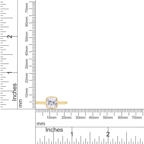 
                      
                        1 1/4 Carat Cushion Lab Created Moissanite Diamond Bezel Set Solitaire Engagement Ring For Women In 10K Or 14K Solid Gold( 1.25 Cttw)
                      
                    