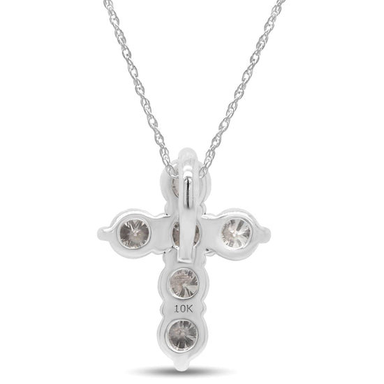 Load image into Gallery viewer, 1/2 Carat Lab Created Moissanite Diamond Cross Pendant Necklace in 10K or 14K Solid Gold For Women (0.50 Cttw)
