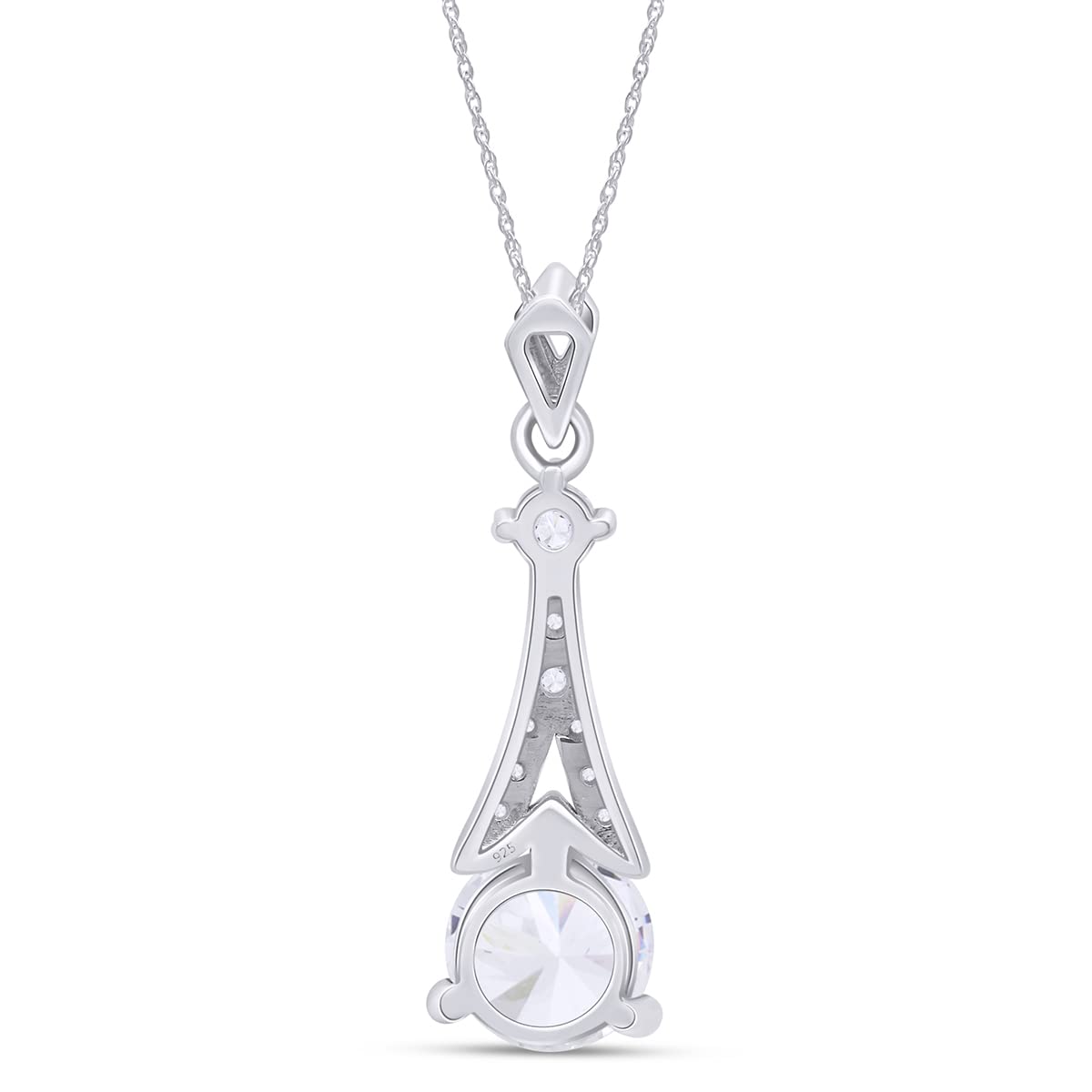 Load image into Gallery viewer, 1 3/4 Carat Lab Created Moissanite Diamond Teardrop Pendant Necklace In 925 Sterling Silver (1.75 Cttw)
