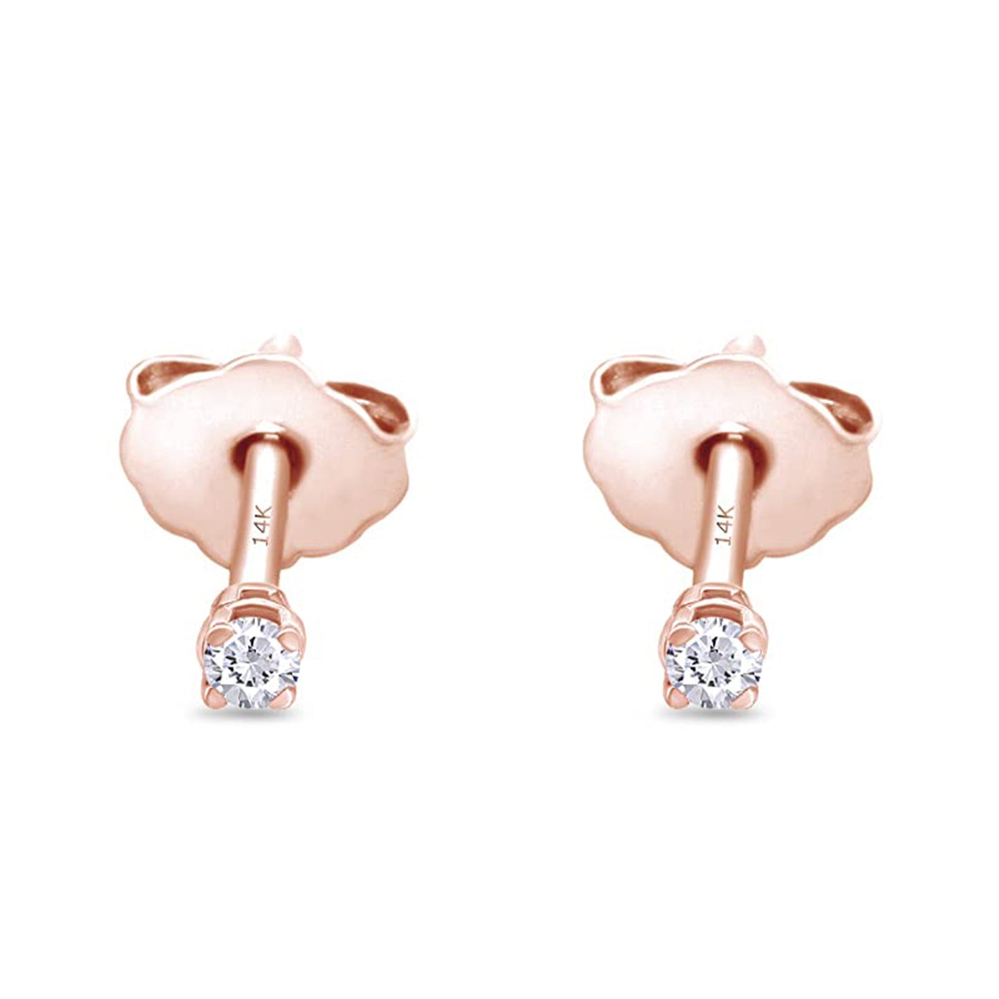 Load image into Gallery viewer, AFFY Round Natural Diamond Stud (IGI Certified 0.70 ct &amp;amp; up) Plus Quality Friction Back Earrings in 14k Solid Gold, 0.04 Ctw - 2.00 Ctw Gift For Her
