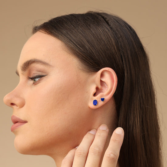 8X6MM Oval Shape Simulated Birthstone Stud Earrings For Women In 925 Sterling Silver