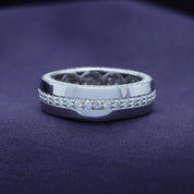 Lab Created Moissanite Men’s Eternity Wedding Band Ring