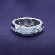 Lab Created Moissanite Men’s Eternity Wedding Band Ring
