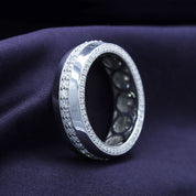 Lab Created Moissanite Men’s Eternity Wedding Band Ring