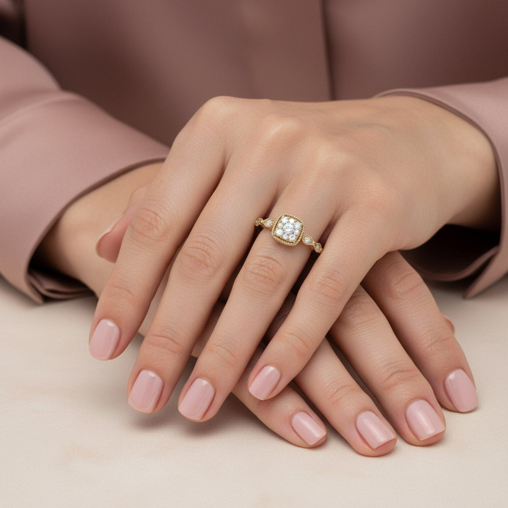 Cushion Shaped Promise Lab Grown Diamond Ring