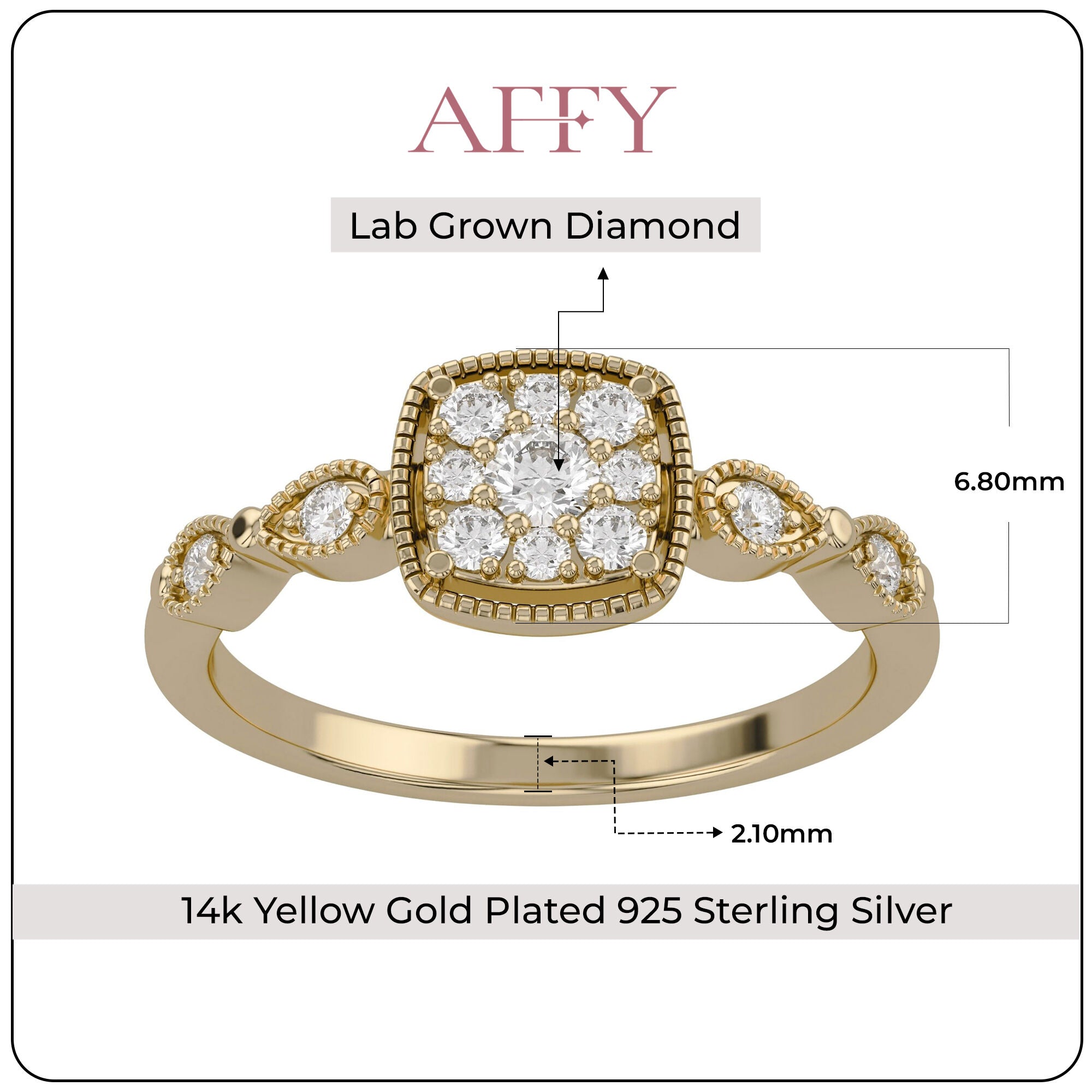 Cushion Shaped Promise Lab Grown Diamond Ring