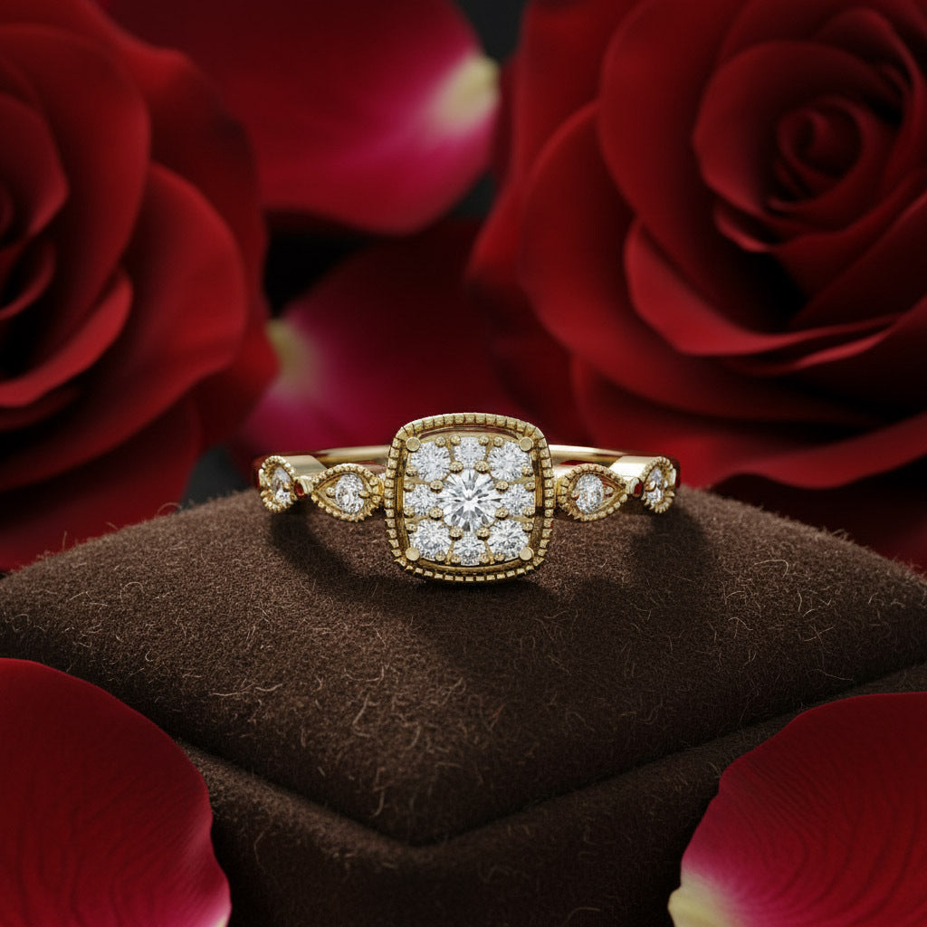 Cushion Shaped Promise Lab Grown Diamond Ring