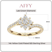 Floral Style Bypass Promise Lab Grown Diamond Ring