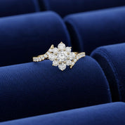 Floral Style Bypass Promise Lab Grown Diamond Ring