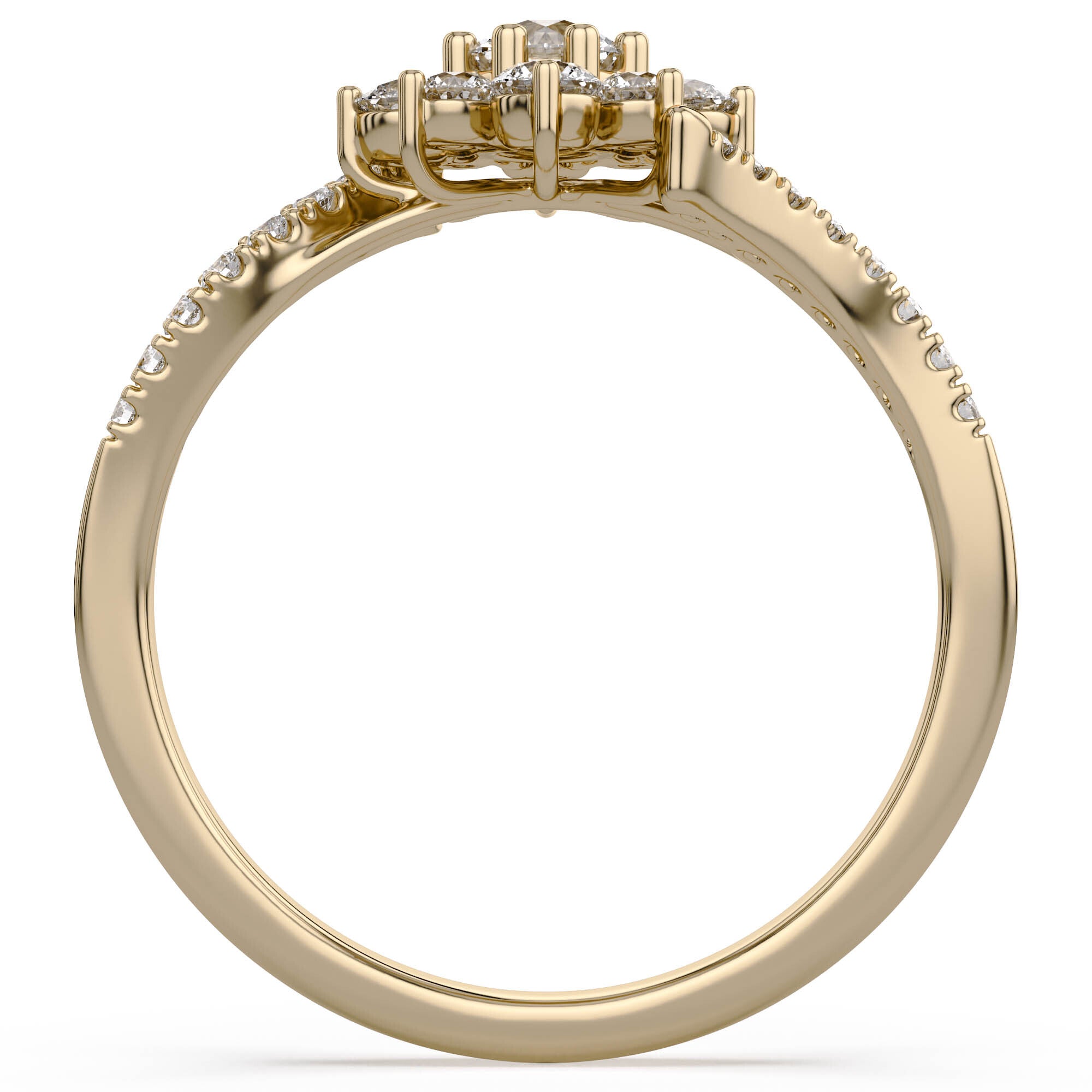 Floral Style Bypass Promise Lab Grown Diamond Ring