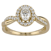 Twisted Halo Promise Lab Grown Diamond Ring