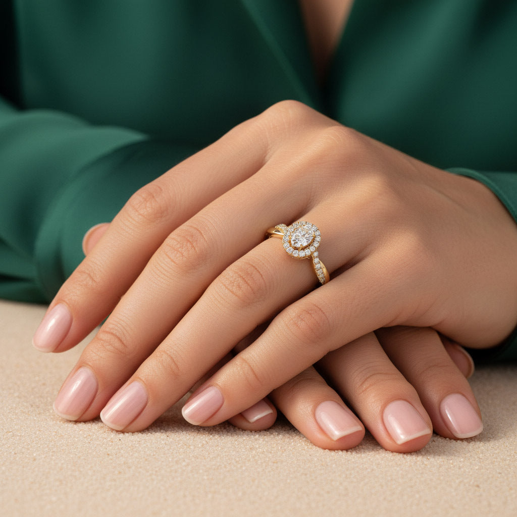 Twisted Halo Promise Lab Grown Diamond Ring