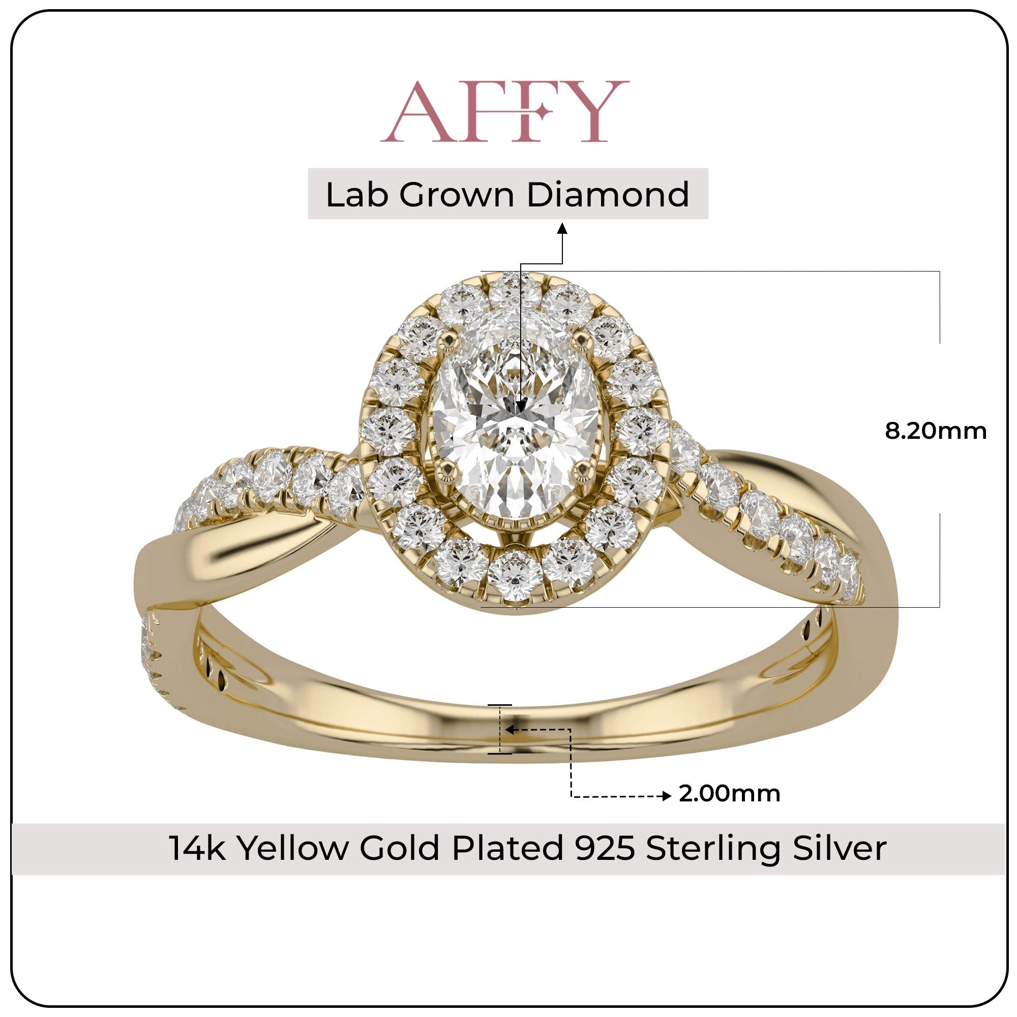 Twisted Halo Promise Lab Grown Diamond Ring