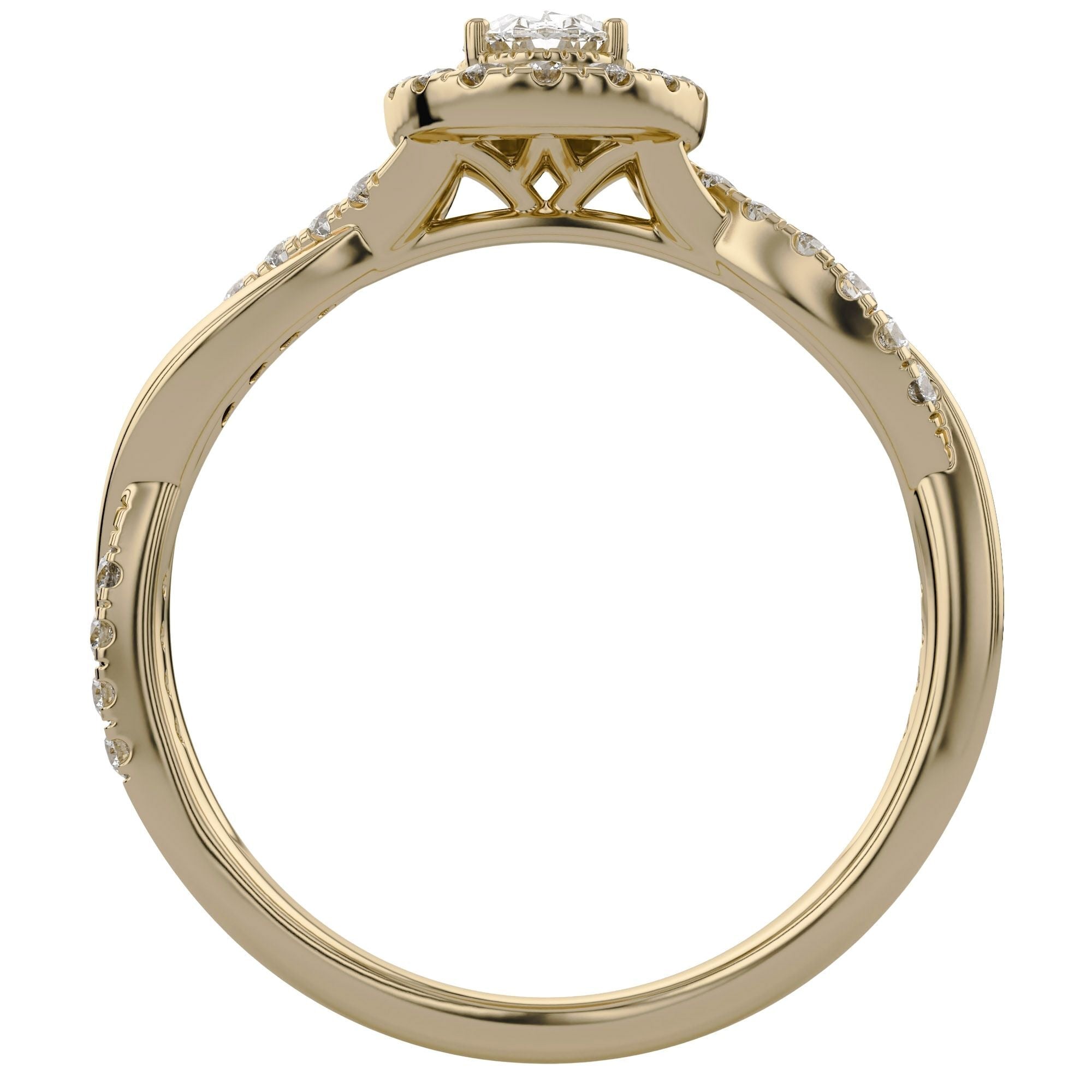 Twisted Halo Promise Lab Grown Diamond Ring