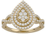 Infinity Teardrop Double Halo Lab Grown Diamond Ring