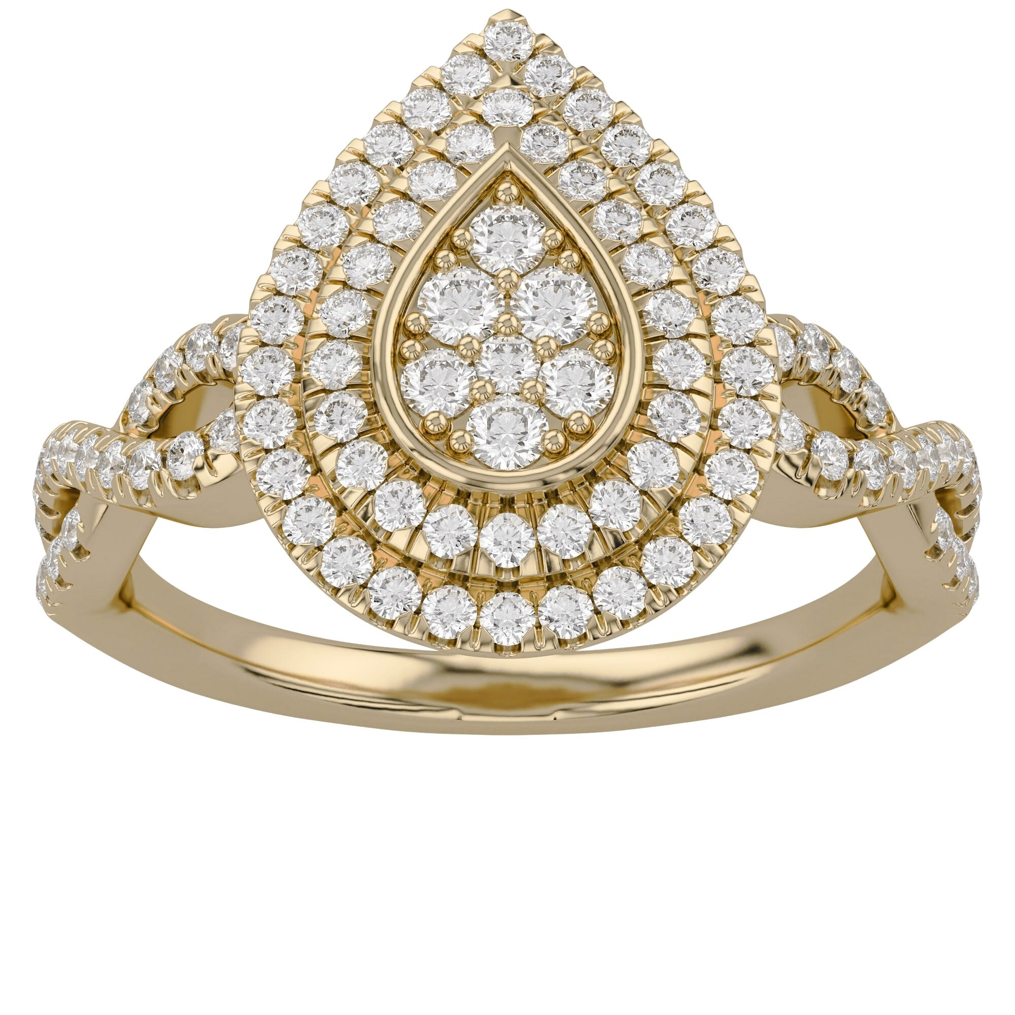 Infinity Teardrop Double Halo Lab Grown Diamond Ring