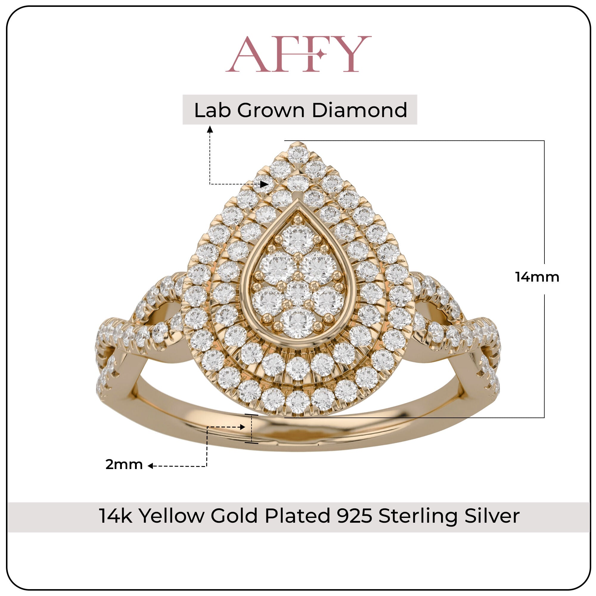 Infinity Teardrop Double Halo Lab Grown Diamond Ring