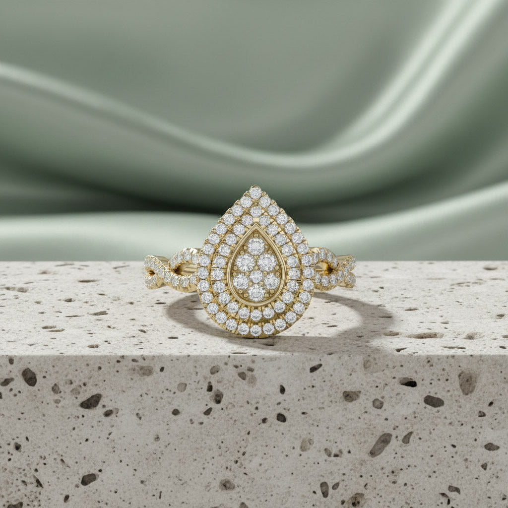 Infinity Teardrop Double Halo Lab Grown Diamond Ring
