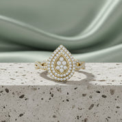 Infinity Teardrop Double Halo Lab Grown Diamond Ring