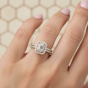 Double Halo Bridal Set Lab Grown Diamond Ring