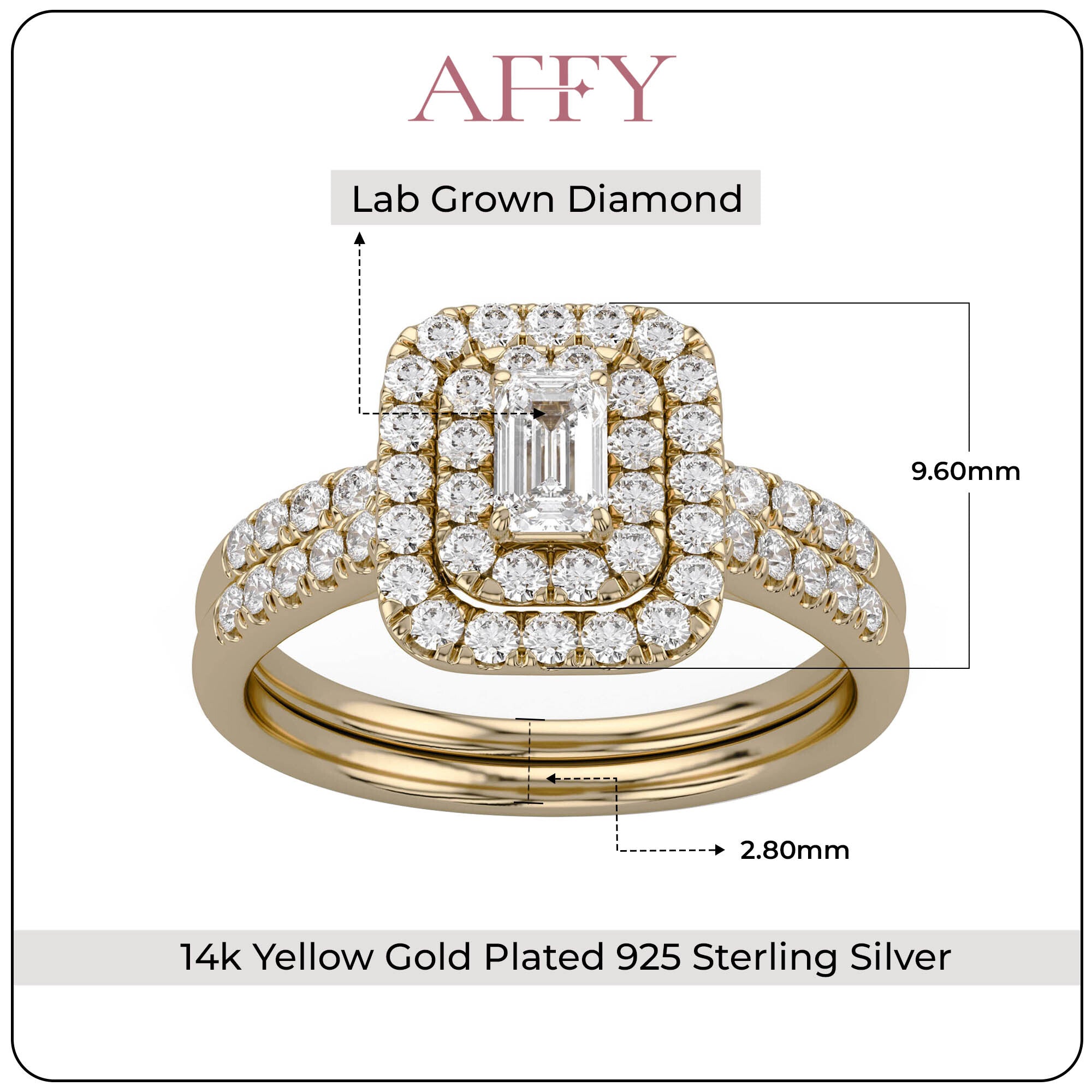 Double Halo Bridal Set Lab Grown Diamond Ring