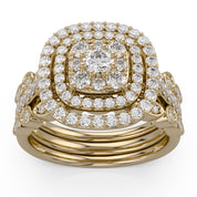 Art Deco Vintage Trio Set Lab Grown Diamond Ring