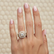 Art Deco Vintage Trio Set Lab Grown Diamond Ring