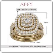 Art Deco Vintage Trio Set Lab Grown Diamond Ring