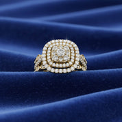 Art Deco Vintage Trio Set Lab Grown Diamond Ring