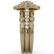 Art Deco Vintage Trio Set Lab Grown Diamond Ring