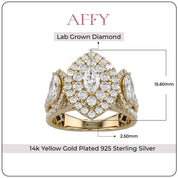 Marquise Cut Halo Engagement Lab Grown Diamond Ring