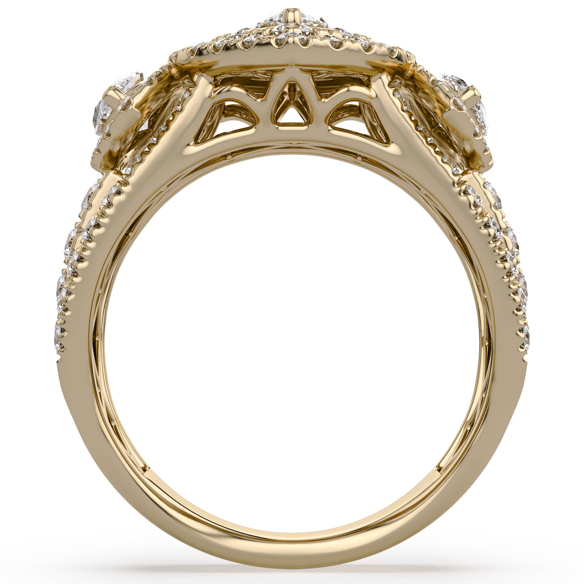 Marquise Cut Halo Engagement Lab Grown Diamond Ring