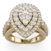 Double Halo Teardrop Engagement Lab Grown Diamond Ring