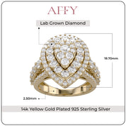 Double Halo Teardrop Engagement Lab Grown Diamond Ring