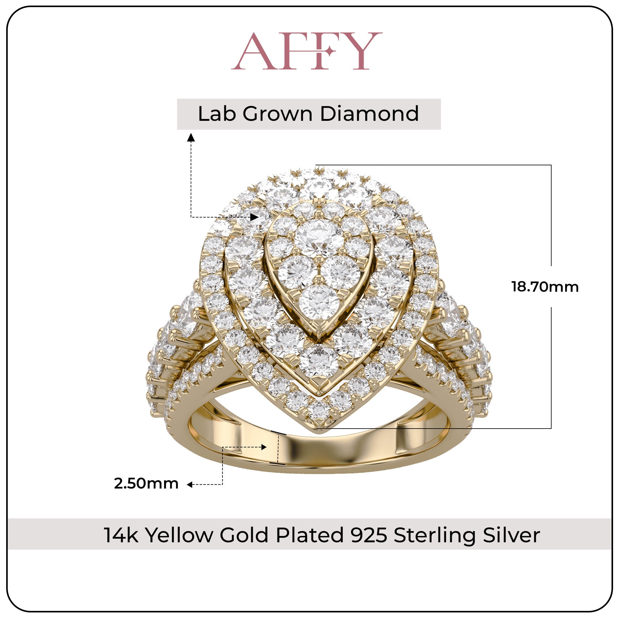 Double Halo Teardrop Engagement Lab Grown Diamond Ring