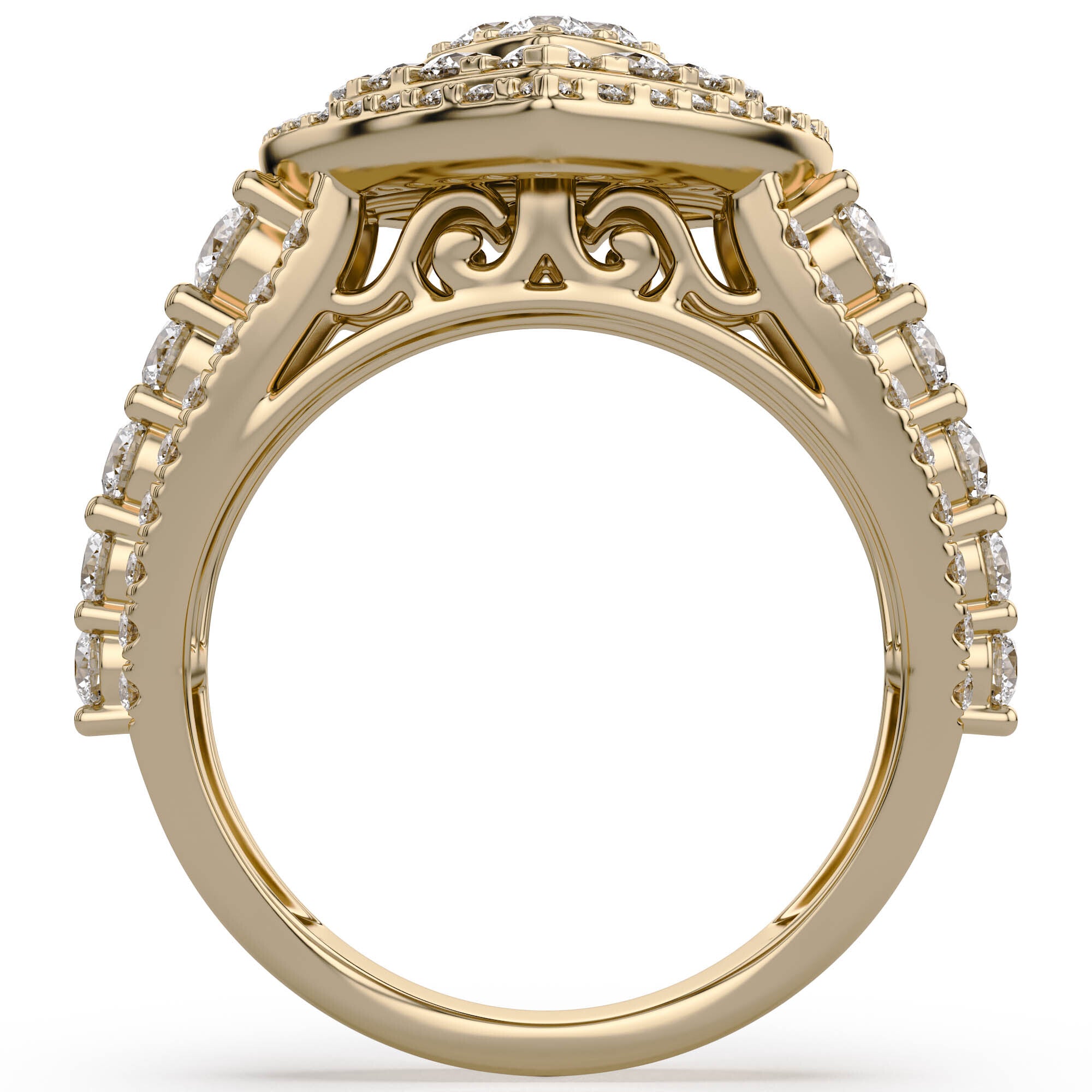 Double Halo Teardrop Engagement Lab Grown Diamond Ring