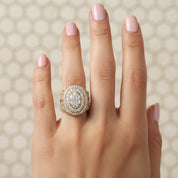 Oval Frame Halo Engagement Lab Grown Diamond Ring