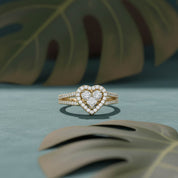 0.5 Ctw Lab Grown Diamond Split Shank Heart Promise Ring