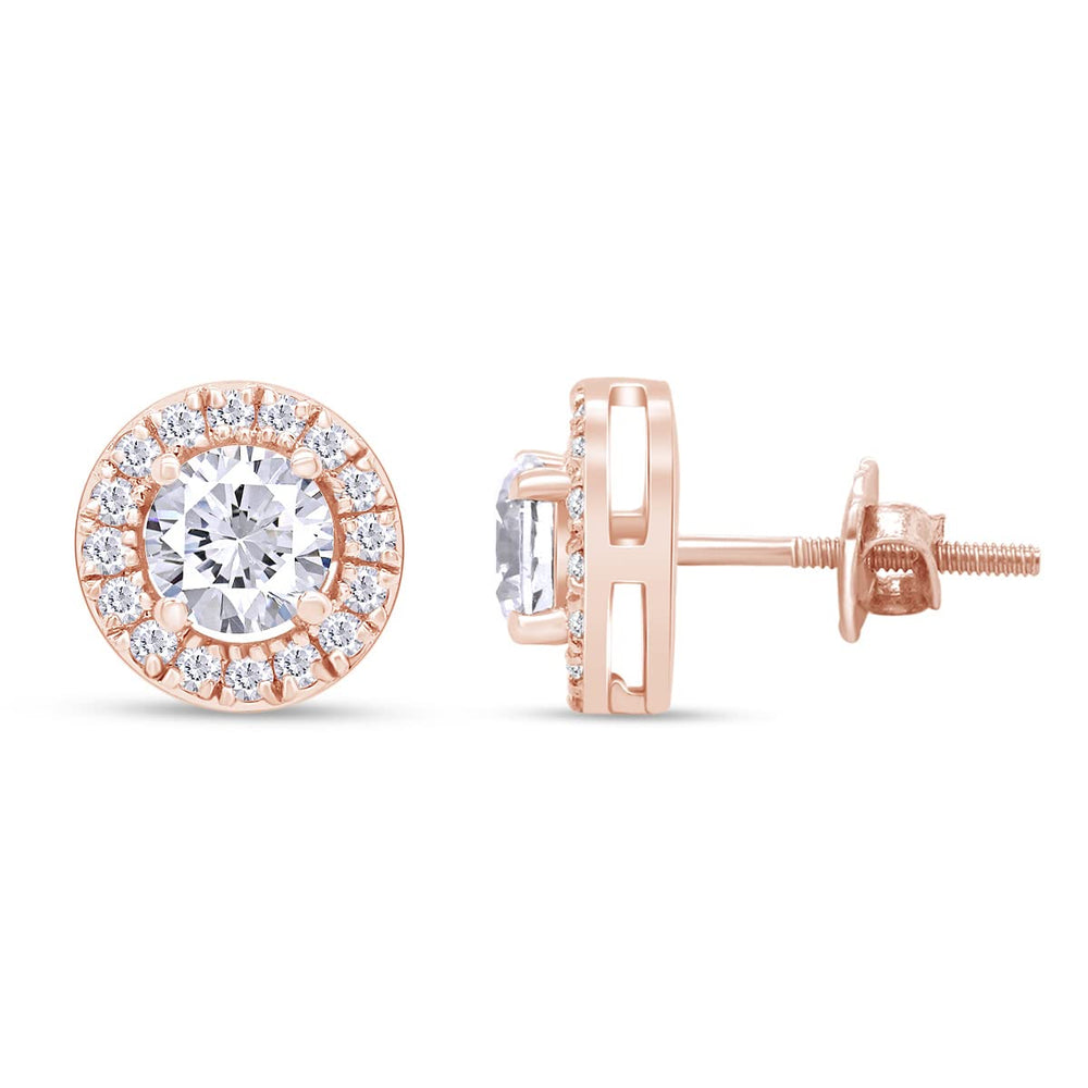 
                      
                        1.60 Carat Round Cut Lab Created Moissanite Diamond Halo Stud Earrings In 10k Or 14k Solid Gold Jewelry For Women
                      
                    