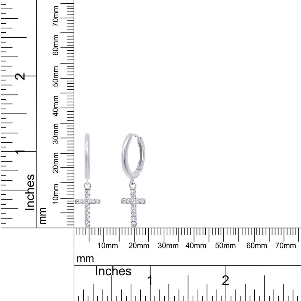 
                      
                        1/5 Carat Lab Created Moissanite Diamond Huggies Cross Drop Earrings In 925 Sterling Silver (0.20 Cttw)
                      
                    