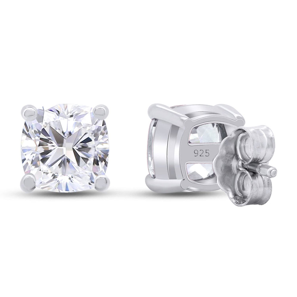 
                      
                        1 Carat Cushion Cut Lab Created Moissanite Diamond Push Back Solitaire Stud Earrings In 925 Sterling Silver (1 Cttw)
                      
                    