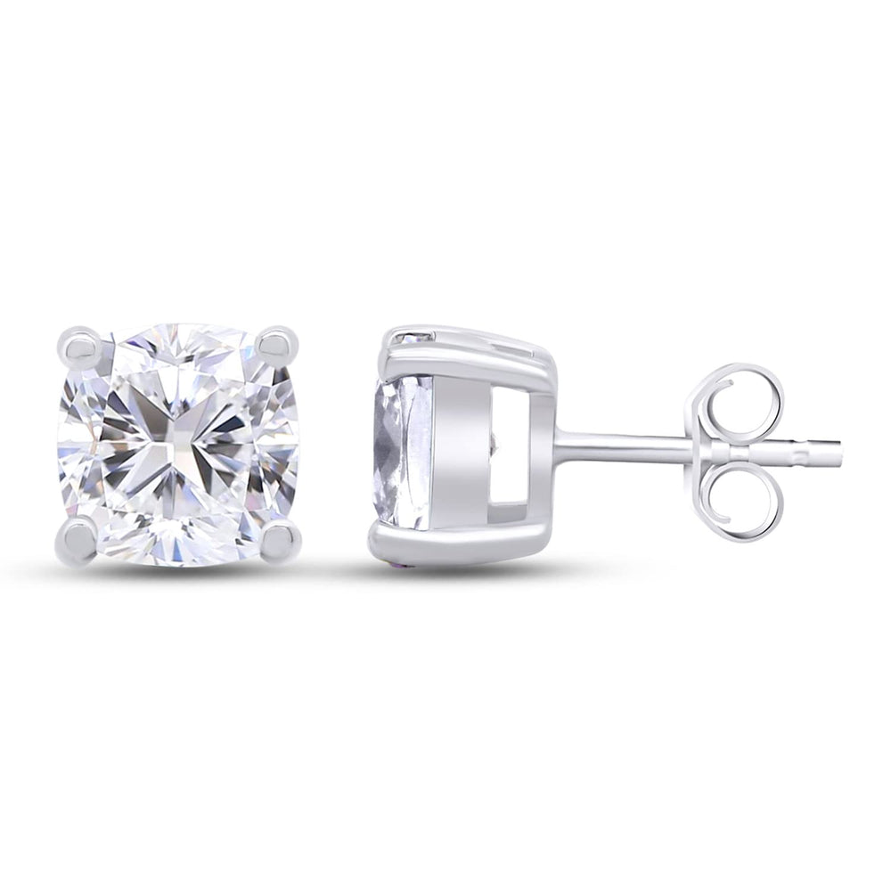 
                      
                        1 Carat Cushion Cut Lab Created Moissanite Diamond Push Back Solitaire Stud Earrings In 925 Sterling Silver (1 Cttw)
                      
                    