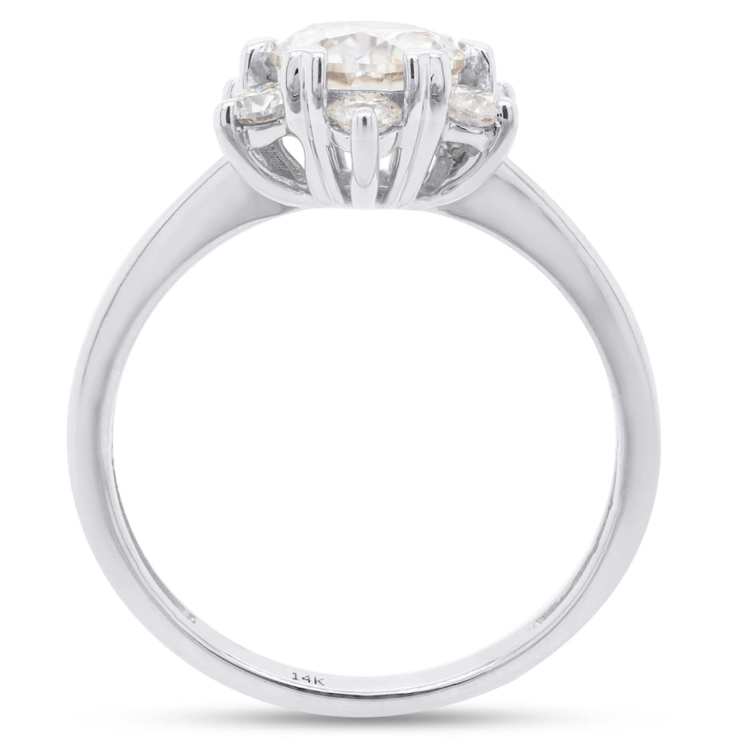 Load image into Gallery viewer, 1 1/3 ct. t.w Center 6.5MM Round Cut Lab Created Moissanite Diamond Flower Engagement Rings for Women in 10K or 14K Solid Gold (1.30 Cttw)
