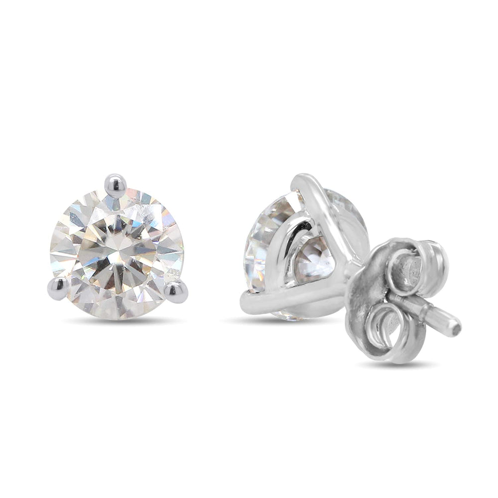 
                      
                        1 4/5 ct.t.w Center 6MM Round Lab Created Moissanite Diamond Push Back Solitaire Stud Earrings In 925 Sterling Silver (1.80 Cttw)
                      
                    