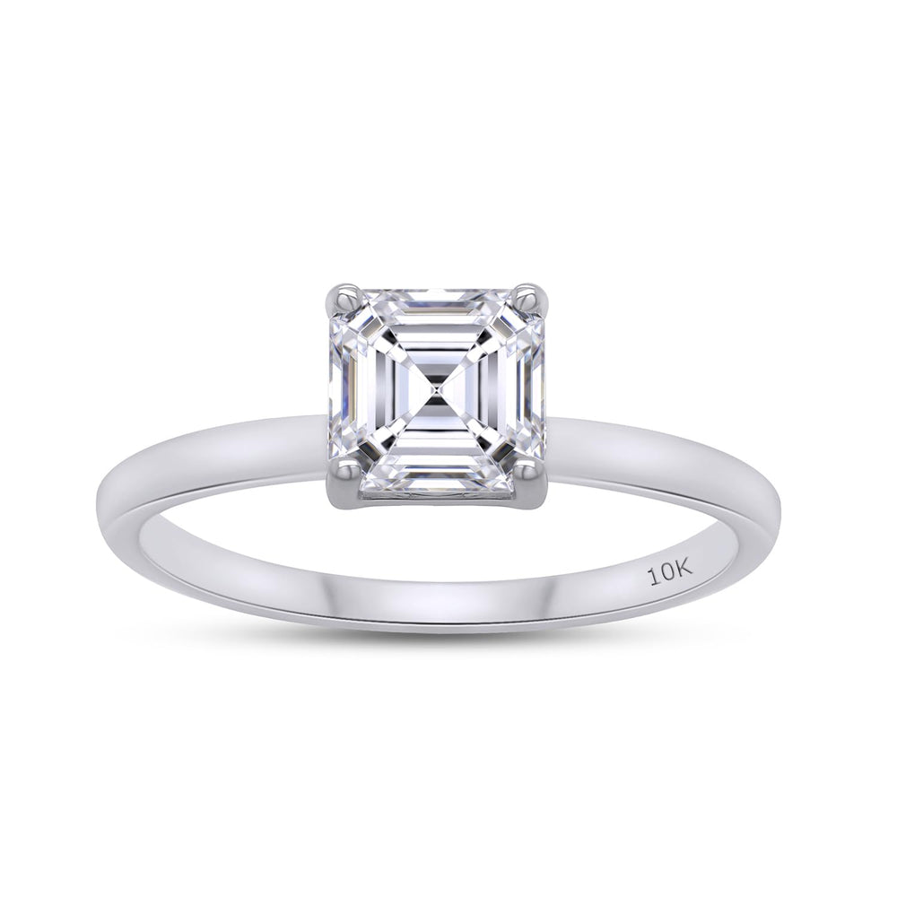 
                      
                        0.90 Carat 5.5MM Asscher Shape Lab Created Moissanite Diamond Solitaire Engagement Ring For Women In 925 Sterling Silver Or 10K Or 14K Solid Gold
                      
                    